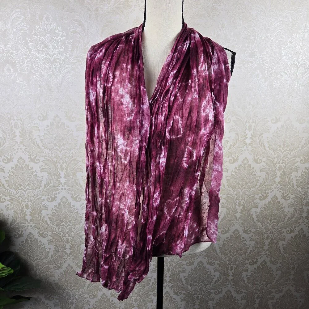Miley Cyrus Max Azria Pink White Tie Dye Scarf Heart Pattern Lightweight
